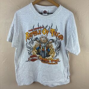 Harley-Davidson Gray Short Sleeve Graphic Tee Horny Toads Temple TX Men’s Large